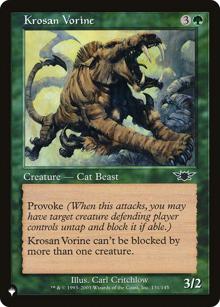 Krosan Vorine [The List Reprints] | Jack's On Queen