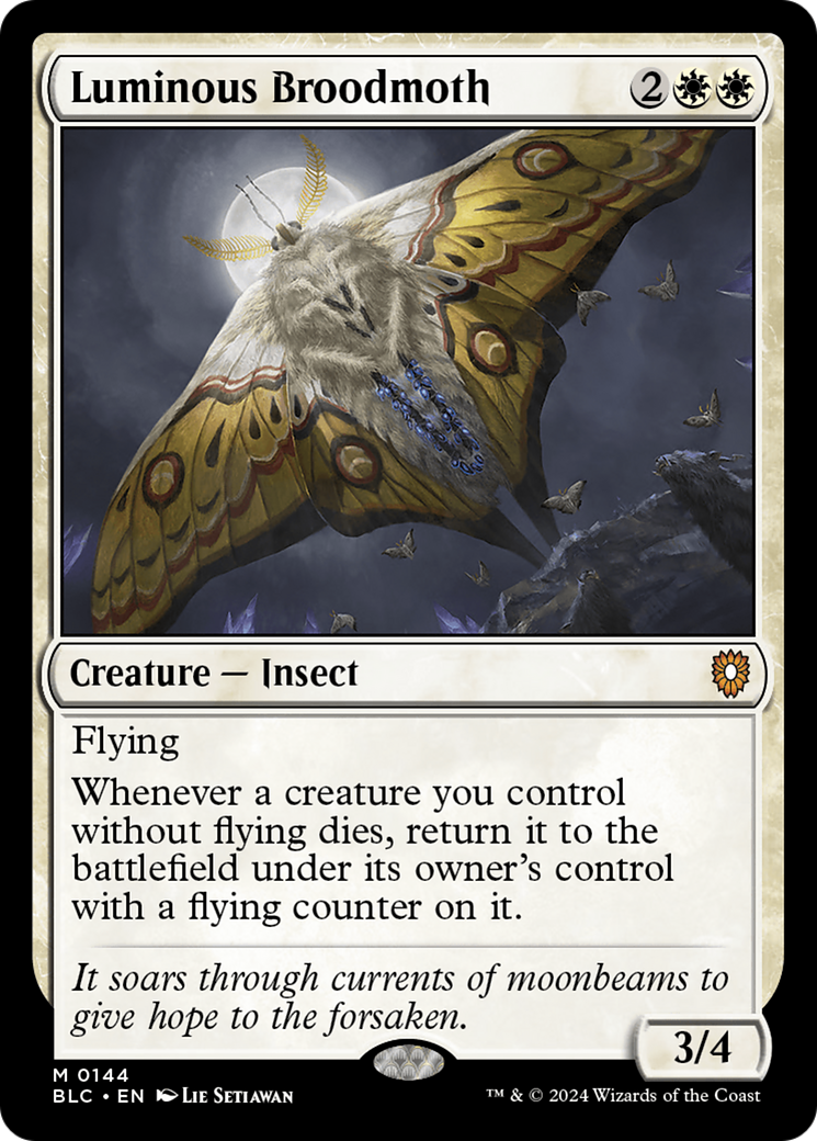 Luminous Broodmoth [Bloomburrow Commander] | Jack's On Queen