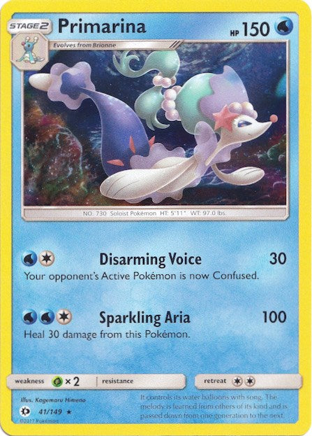 Primarina (41/149) (Water Web Holo) [Sun & Moon: Base Set] | Jack's On Queen
