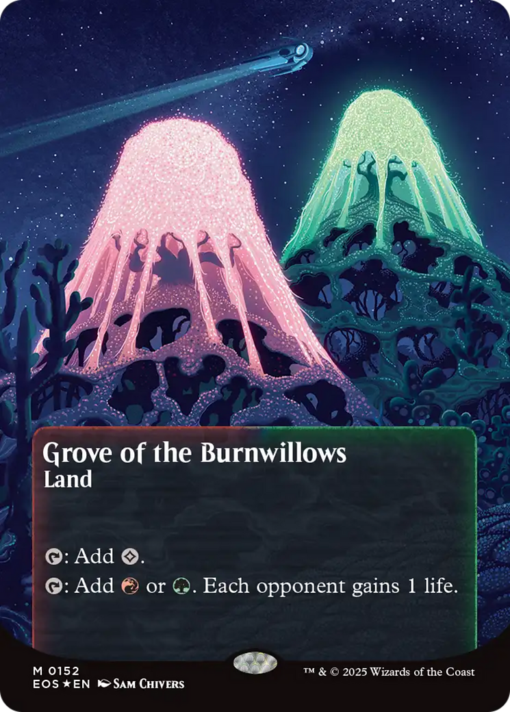 Grove of the Burnwillows (0152) (Borderless) (Galaxy Foil) [Edge of Eternities: Stellar Sights] | Jack's On Queen