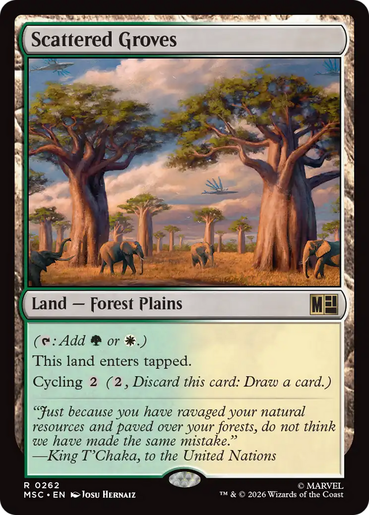 Scattered Groves (Surge Foil) [Marvel Super Heroes Commander] | Jack's On Queen