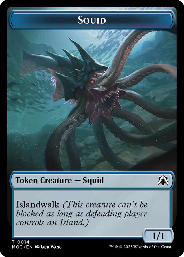 Squid // Human (26) Double-Sided Token [March of the Machine Commander Tokens] | Jack's On Queen