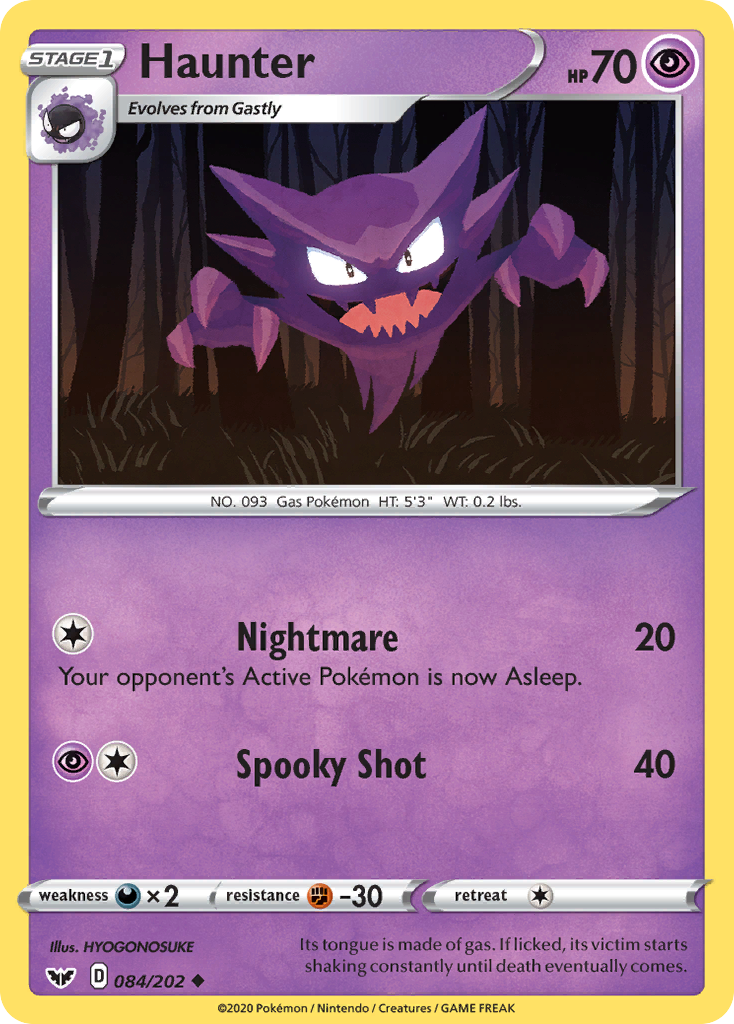 Haunter (084/202) [Sword & Shield: Base Set] | Jack's On Queen