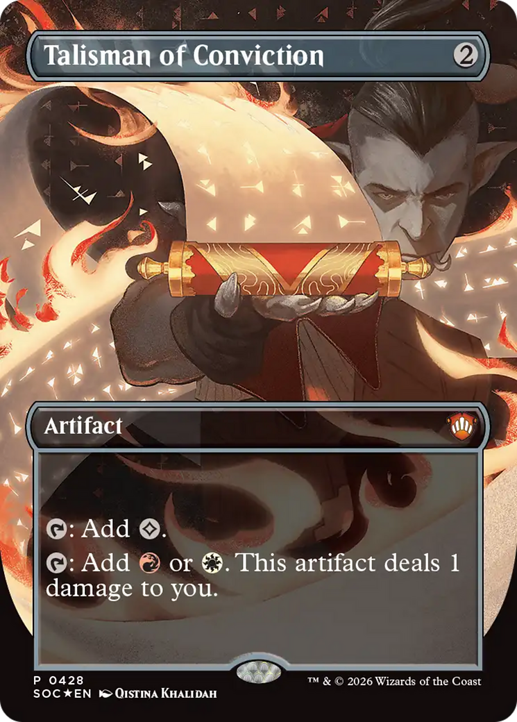 Talisman of Conviction (Borderless) [Secrets of Strixhaven Commander] | Jack's On Queen