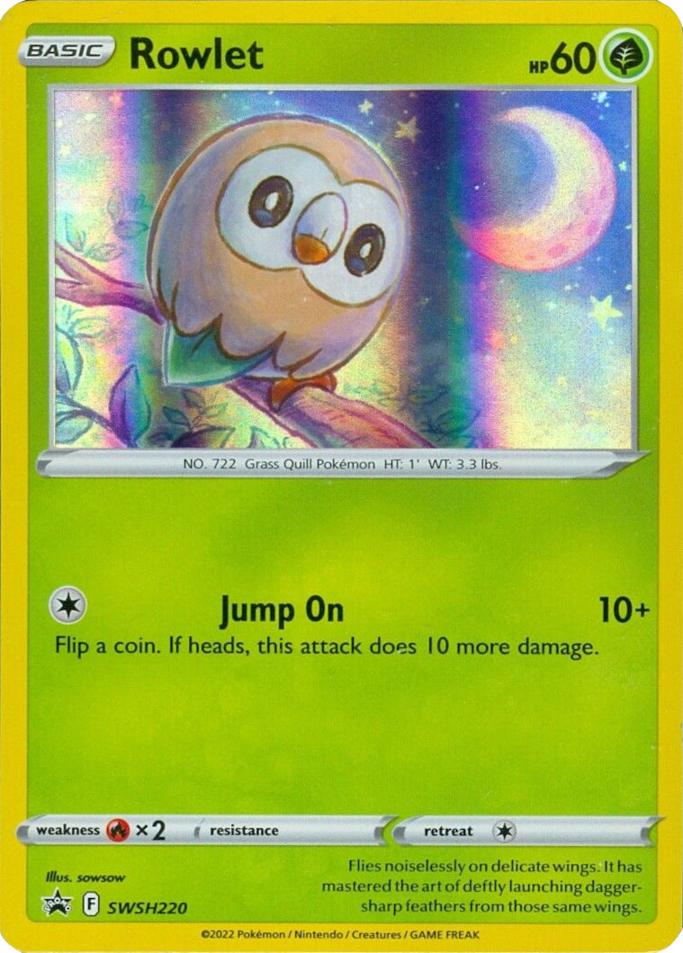 Rowlet (SWSH220) (Cosmos Holo) [Sword & Shield: Black Star Promos] | Jack's On Queen