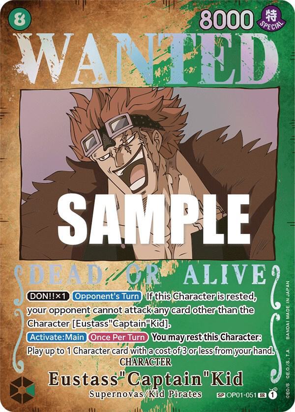 Eustass"Captain"Kid (Wanted Poster) (OP01-051) [Pillars of Strength] | Jack's On Queen