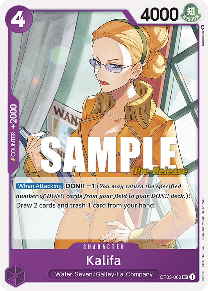 Kalifa (OP03-060) [Pillars of Strength Pre-Release Cards] | Jack's On Queen