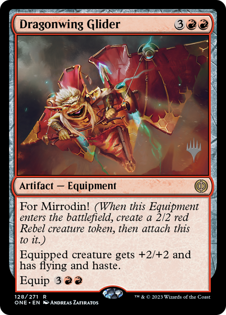 Dragonwing Glider (Promo Pack) [Phyrexia: All Will Be One Promos] | Jack's On Queen