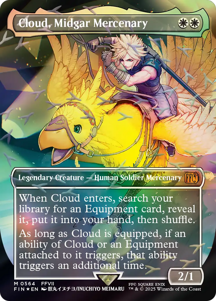 Cloud, Midgar Mercenary (Borderless) (Chocobo Track Foil) [FINAL FANTASY] | Jack's On Queen