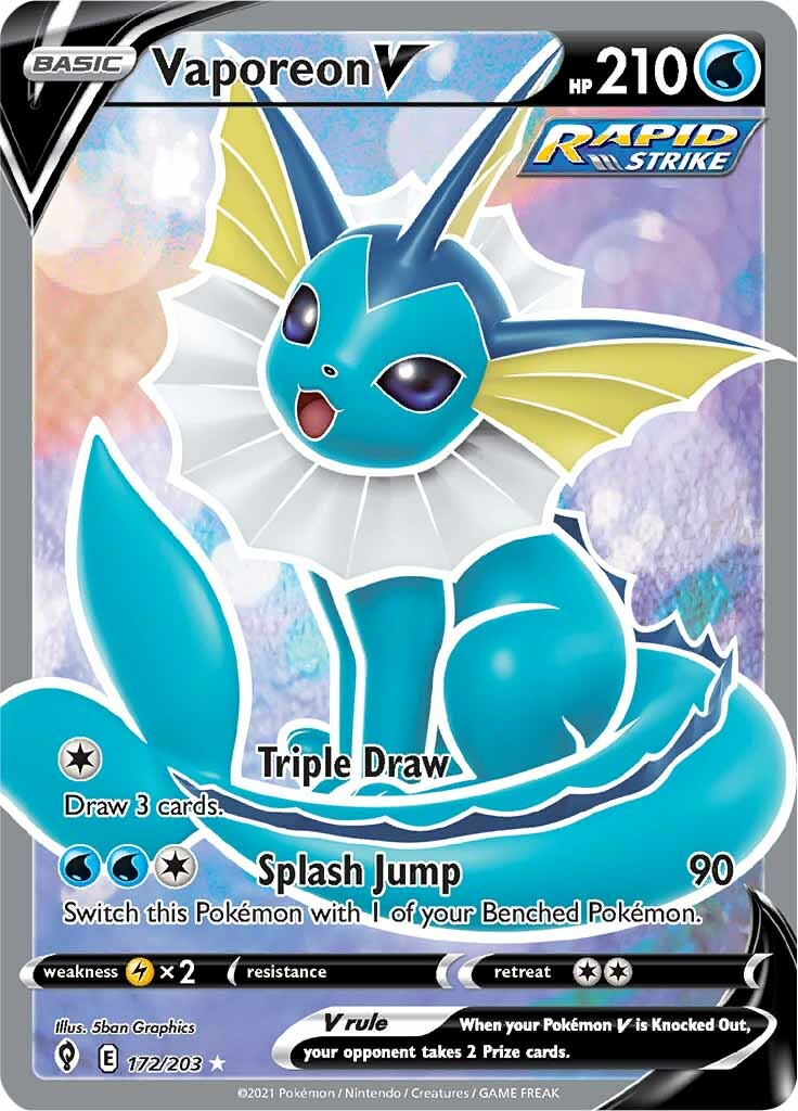 Vaporeon V (172/203) [Sword & Shield: Evolving Skies] | Jack's On Queen