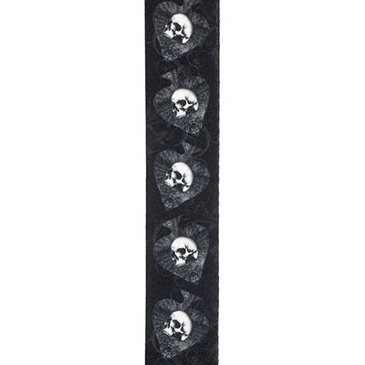 D'Addario Alchemy Guitar Strap, Skulls in Spades | Jack's On Queen