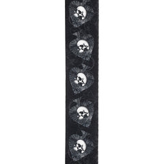 D'Addario Alchemy Guitar Strap, Skulls in Spades | Jack's On Queen