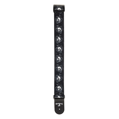 D'Addario Alchemy Guitar Strap, Skulls in Spades | Jack's On Queen