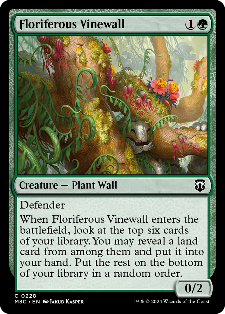 Floriferous Vinewall (Ripple Foil) [Modern Horizons 3 Commander] | Jack's On Queen