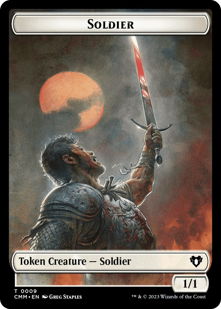 Soldier // Dragon (0020) Double-Sided Token [Commander Masters Tokens] | Jack's On Queen