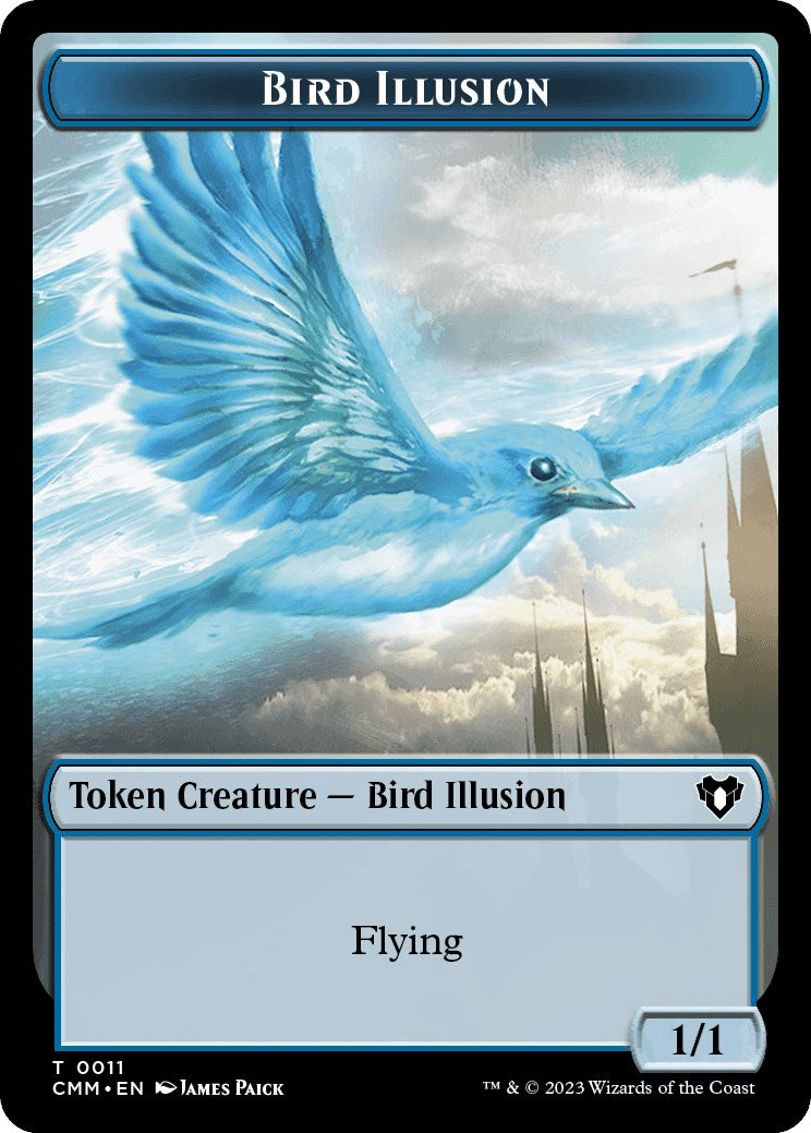 City's Blessing // Bird Illusion Double-Sided Token [Commander Masters Tokens] | Jack's On Queen