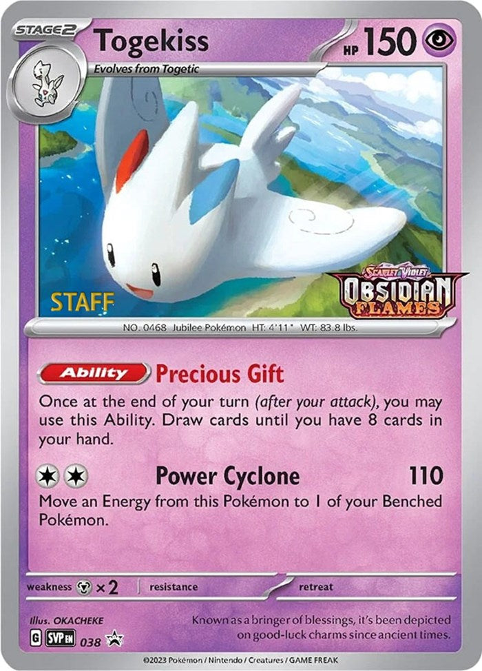 Togekiss (038) (Stamped) (Staff) [Scarlet & Violet: Black Star Promos] | Jack's On Queen