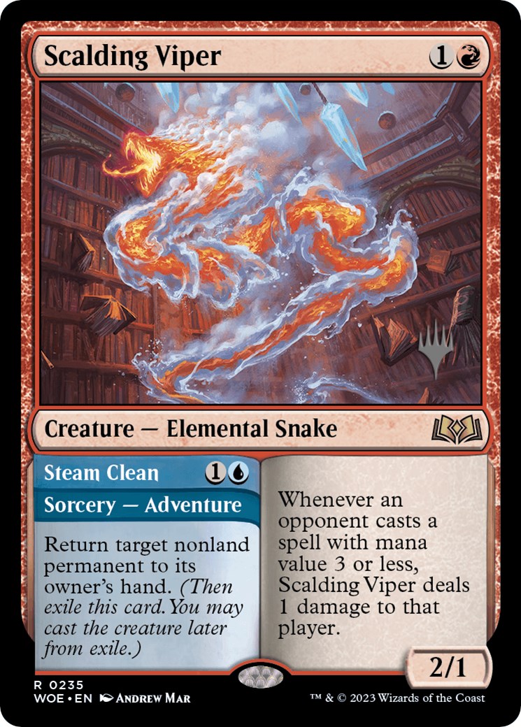 Scalding Viper // Steam Clean (Promo Pack) [Wilds of Eldraine Promos] | Jack's On Queen