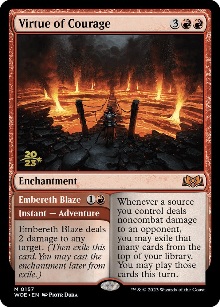 Virtue of Courage //Embereth Blaze (Promo Pack) [Wilds of Eldraine Promos] | Jack's On Queen