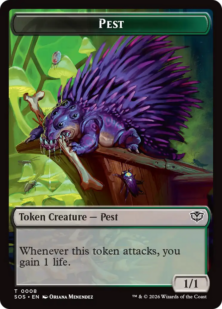 Professor Dellian Fel // Pest (0008) Double-Sided Token [Secrets of Strixhaven Tokens] | Jack's On Queen
