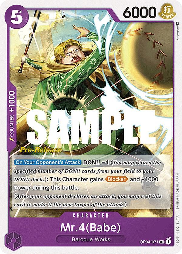 Mr.4 (Babe) (OP04-071) [Kingdoms of Intrigue Pre-Release Cards] | Jack's On Queen