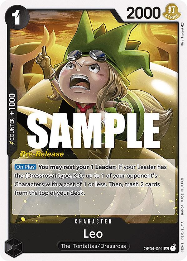 Leo (OP04-091) [Kingdoms of Intrigue Pre-Release Cards] | Jack's On Queen