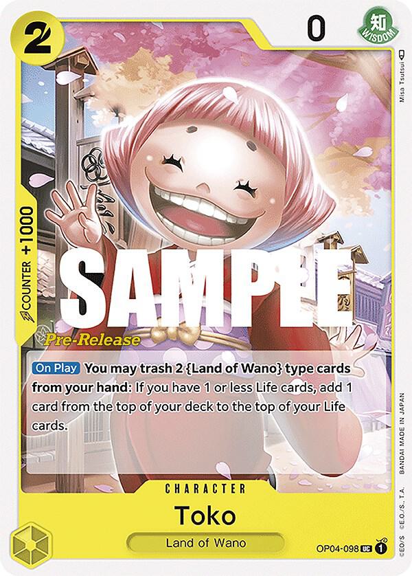 Toko (OP04-098) [Kingdoms of Intrigue Pre-Release Cards] | Jack's On Queen