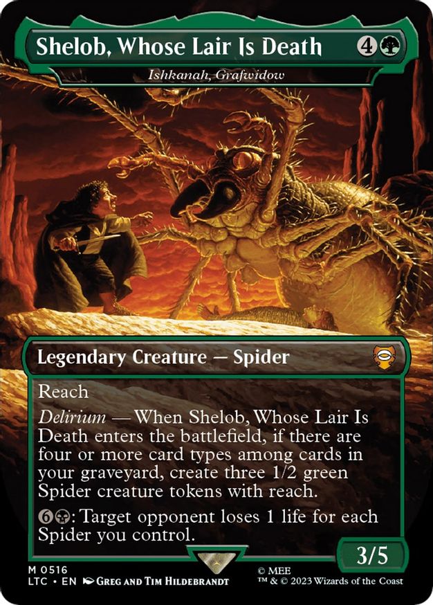 Shelob, Whose Lair Is Death - Ishkanah, Grafwidow (Borderless) [The Lord of the Rings: Tales of Middle-Earth Commander] | Jack's On Queen