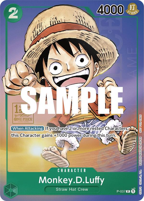 Monkey.D.Luffy (037) (1st Anniversary Tournament) (P-037) [One Piece Promotion Cards] | Jack's On Queen