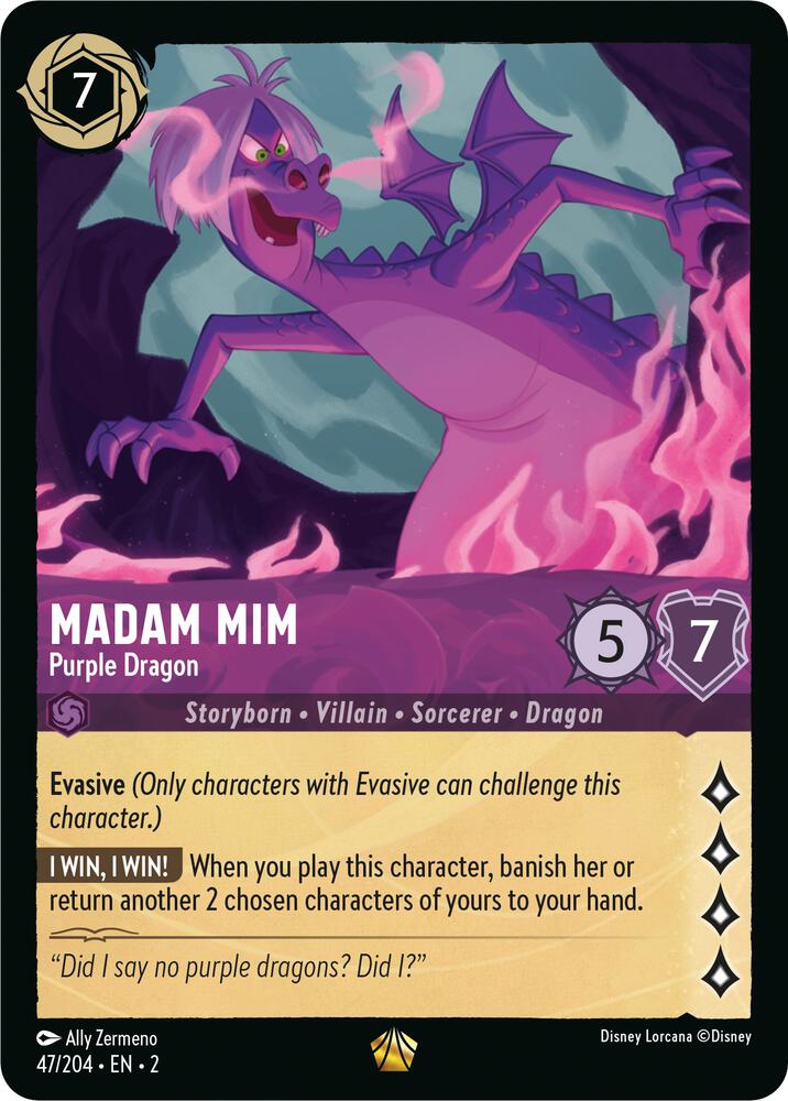 Madam Mim - Purple Dragon (47/204) [Rise of the Floodborn] | Jack's On Queen