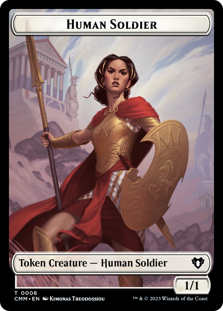 Human Soldier // Elemental (0025) Double-Sided Token [Commander Masters Tokens] | Jack's On Queen