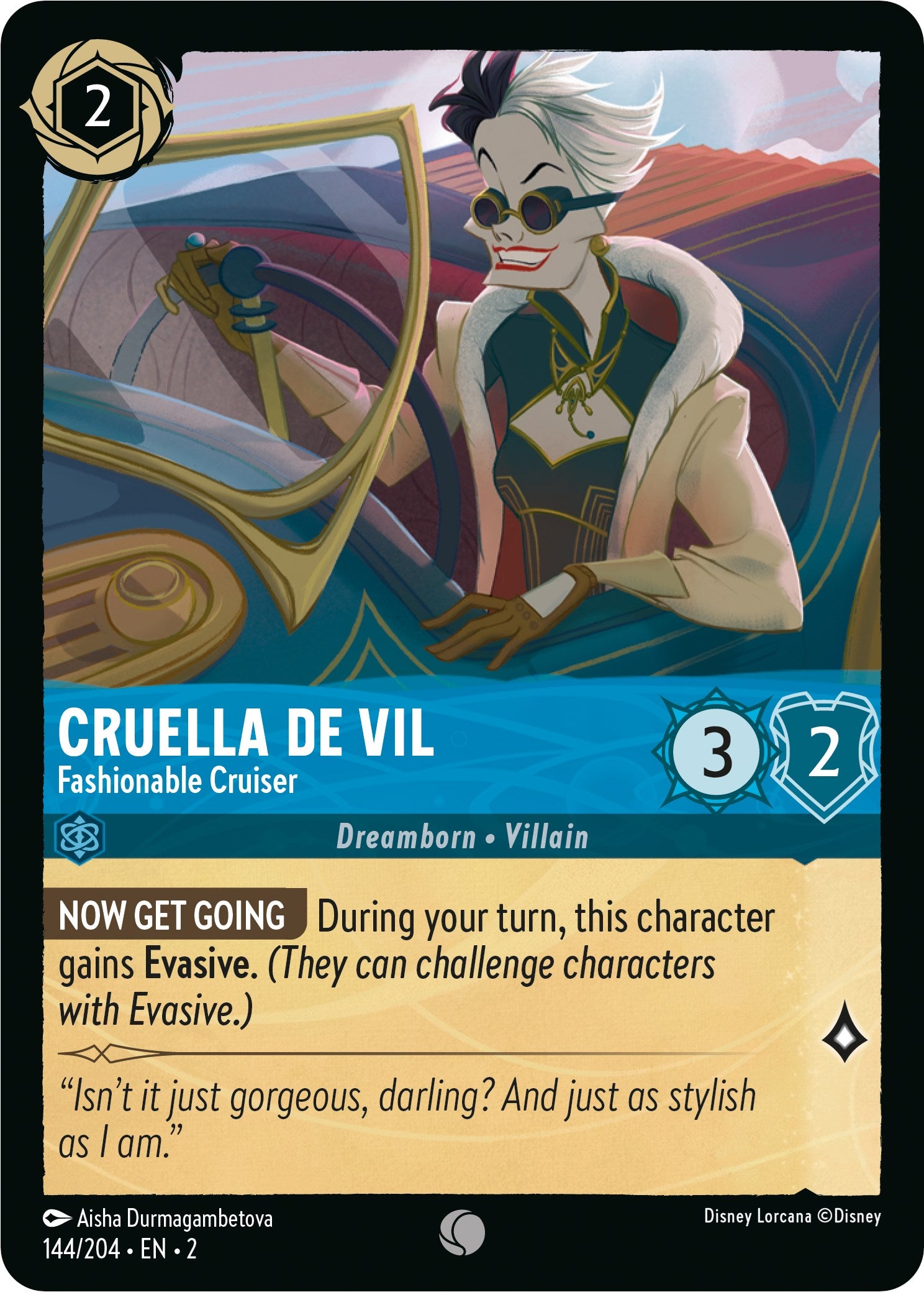 Cruella De Vil - Fashionable Cruiser (144/204) [Rise of the Floodborn] | Jack's On Queen