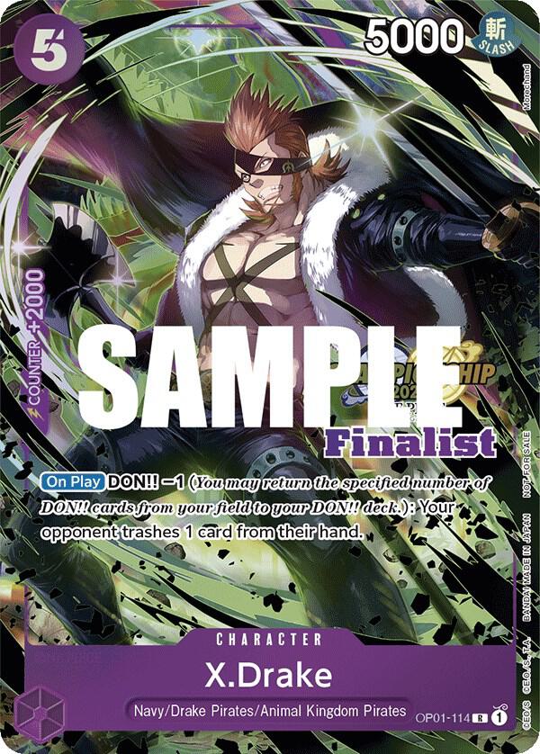 X.Drake (CS 2023 Top Players Pack) [Finalist] (OP01-114) [One Piece Promotion Cards] | Jack's On Queen