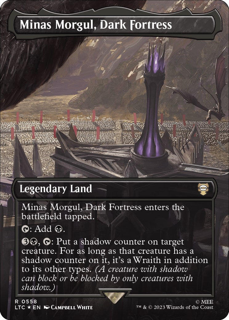 Minas Morgul, Dark Fortress (Borderless) (Surge Foil) [The Lord of the Rings: Tales of Middle-Earth Commander] | Jack's On Queen