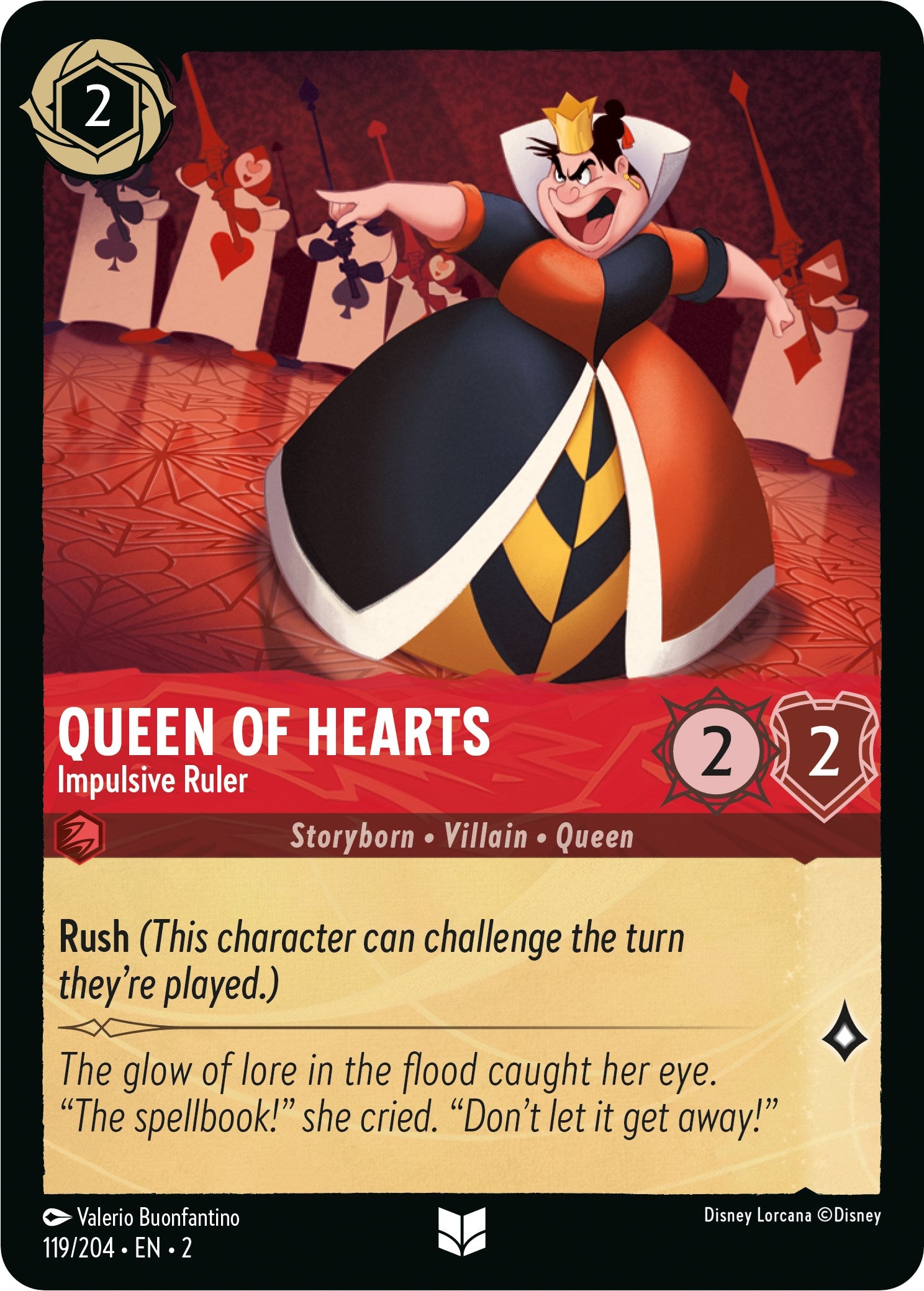 Queen of Hearts - Impulsive Ruler (119/204) [Rise of the Floodborn] | Jack's On Queen
