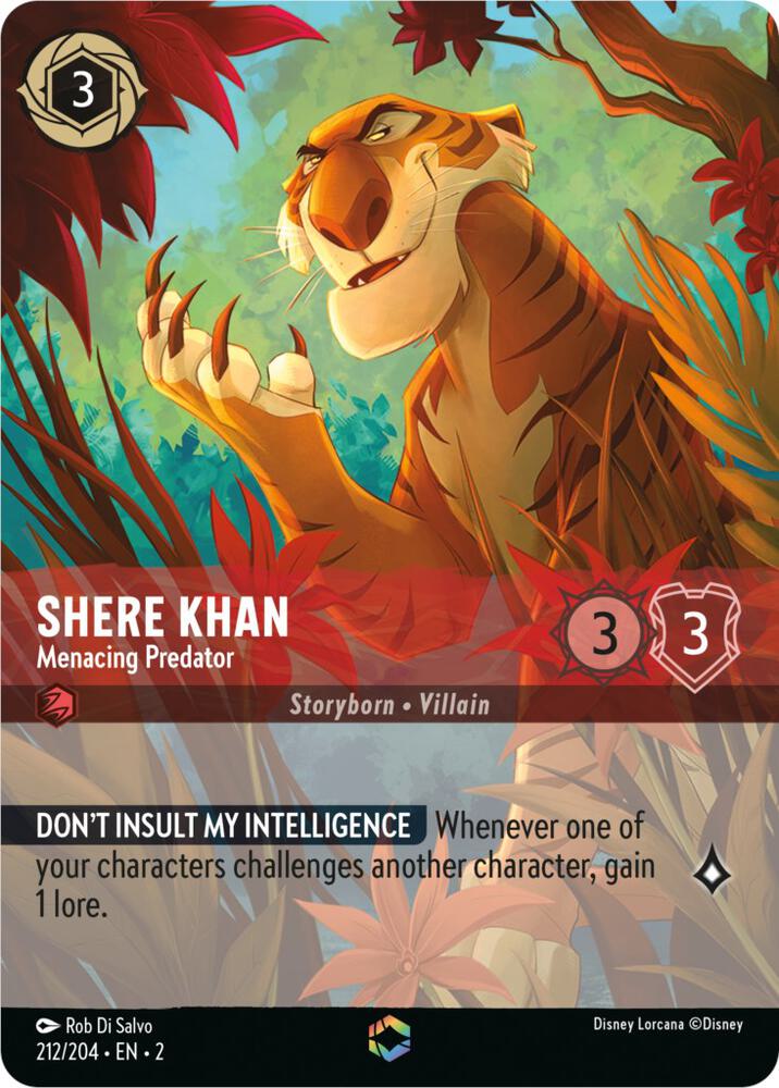 Shere Khan - Menacing Predator (Enchanted) (212/204) [Rise of the Floodborn] | Jack's On Queen