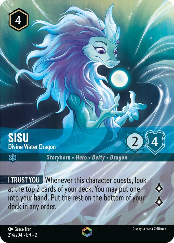 Sisu - Divine Water Dragon (Enchanted) (214/204) [Rise of the Floodborn] | Jack's On Queen