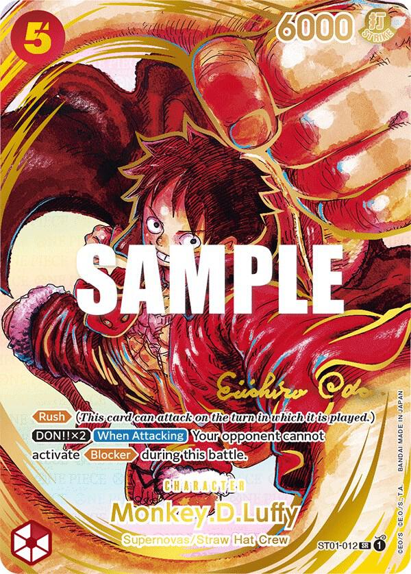 Monkey.D.Luffy (012) (Alternate Art) (Gold-Stamped Signature) (ST01-012) [Awakening of the New Era] | Jack's On Queen
