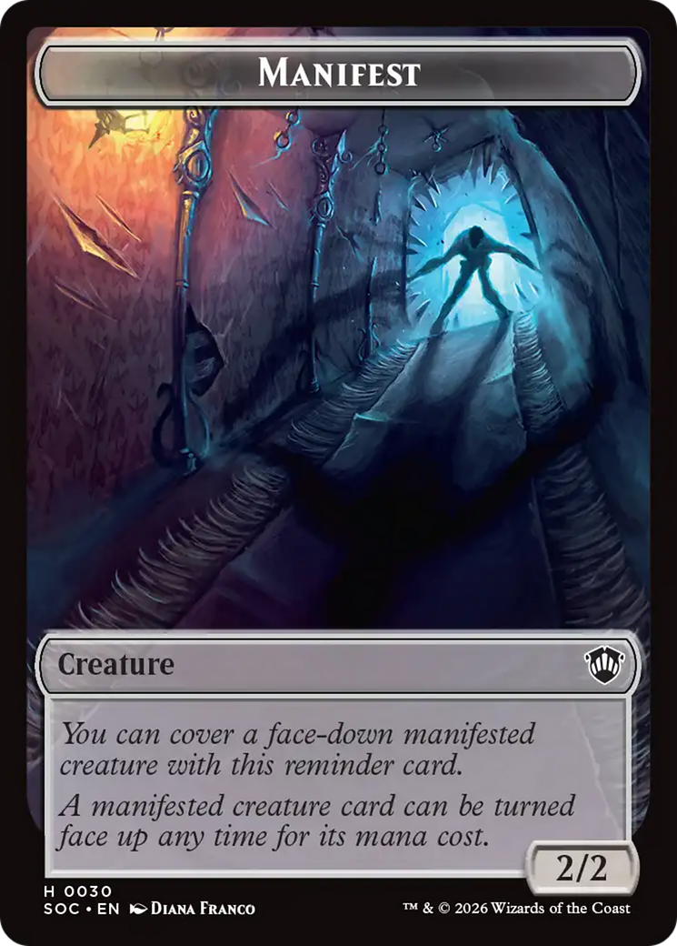 Elemental (0020) // Manifest Double-Sided Token [Secrets of Strixhaven Commander Tokens] | Jack's On Queen