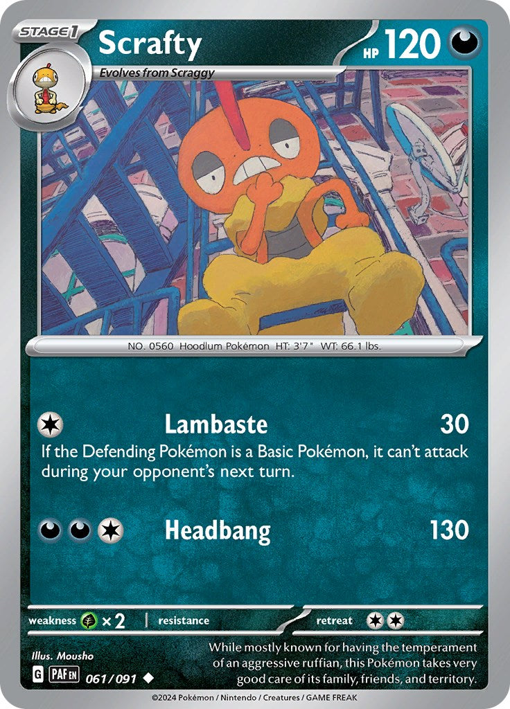 Scrafty (061/091) [Scarlet & Violet: Paldean Fates] | Jack's On Queen