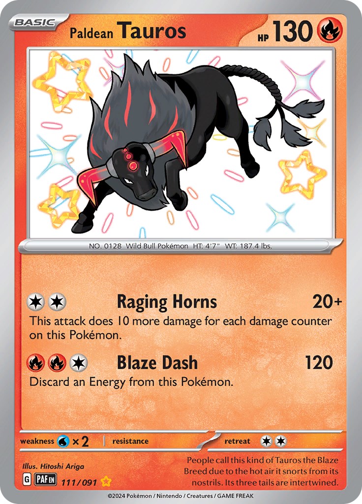 Paldean Tauros (111/091) [Scarlet & Violet: Paldean Fates] | Jack's On Queen