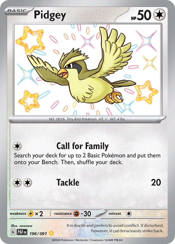 Pidgey (196/091) [Scarlet & Violet: Paldean Fates] | Jack's On Queen