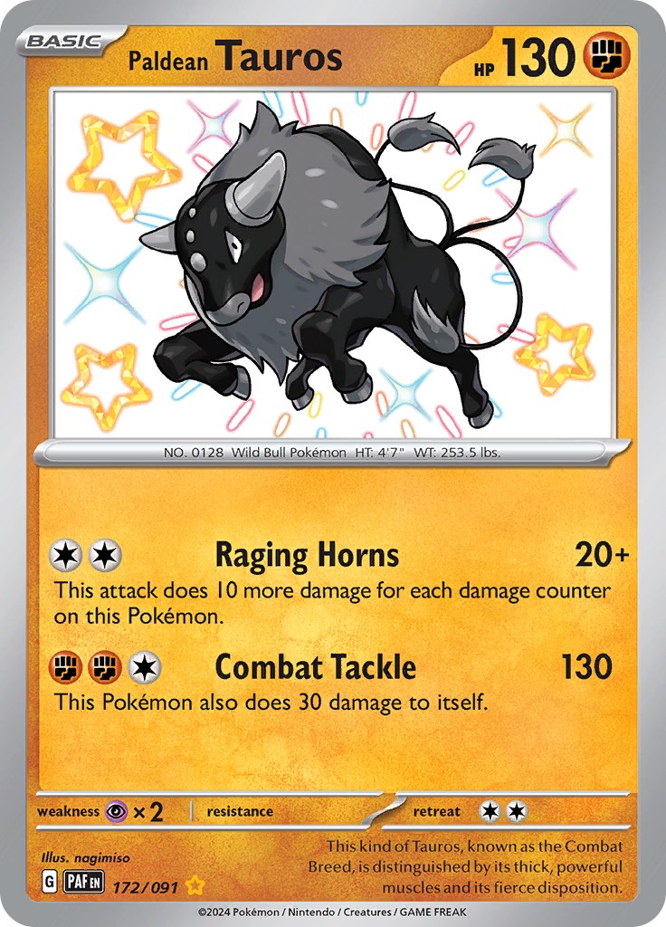 Paldean Tauros (172/091) [Scarlet & Violet: Paldean Fates] | Jack's On Queen