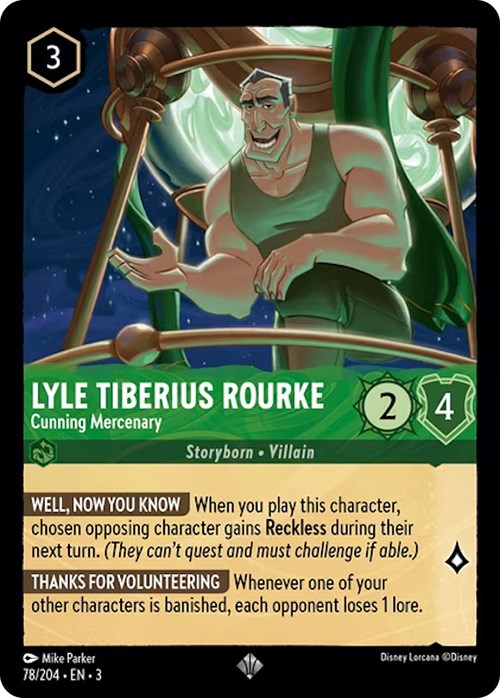 Lyle Tiberius Rourke - Cunning Mercenary (78/204) [Into the Inklands] | Jack's On Queen