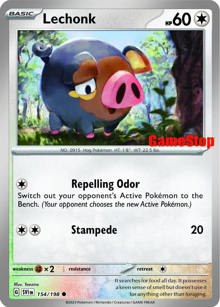 Lechonk (154/198) (GameStop Promo) [Scarlet & Violet: Base Set] | Jack's On Queen