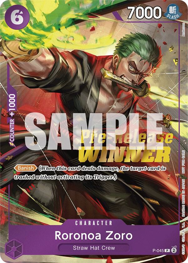 Roronoa Zoro (OP-06 Pre-Release Tournament) [Winner] (P-045) [One Piece Promotion Cards] | Jack's On Queen