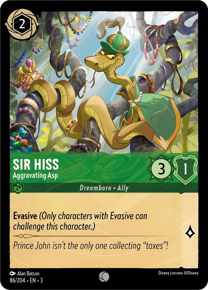 Sir Hiss - Aggravating Asp (86/204) [Into the Inklands] | Jack's On Queen