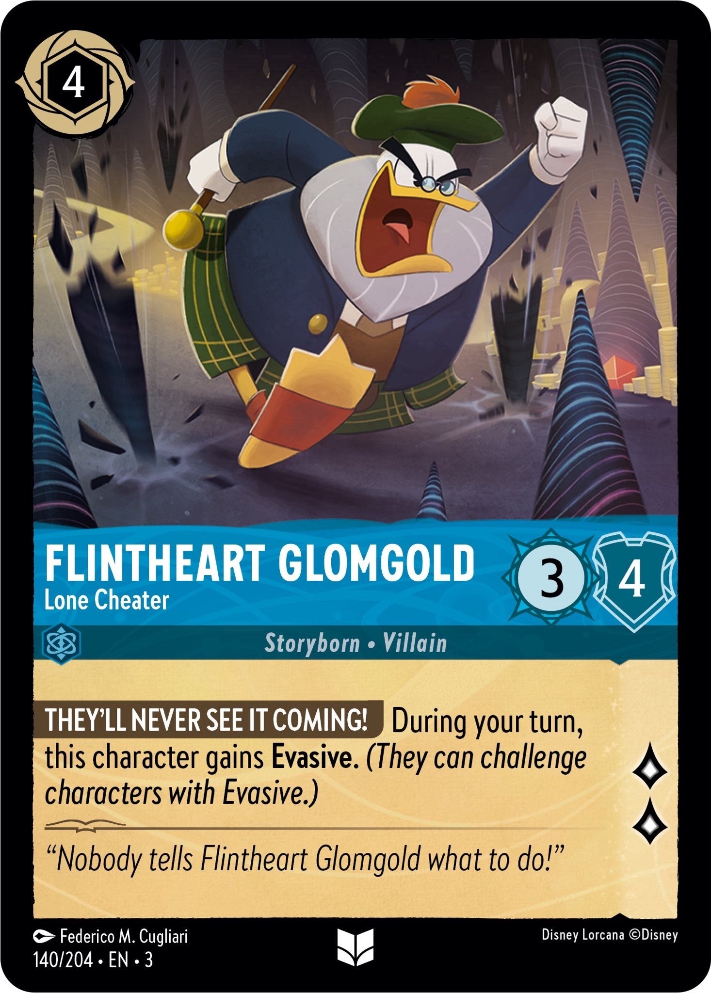 Flintheart Glomgold - Lone Cheater (140/204) [Into the Inklands] | Jack's On Queen