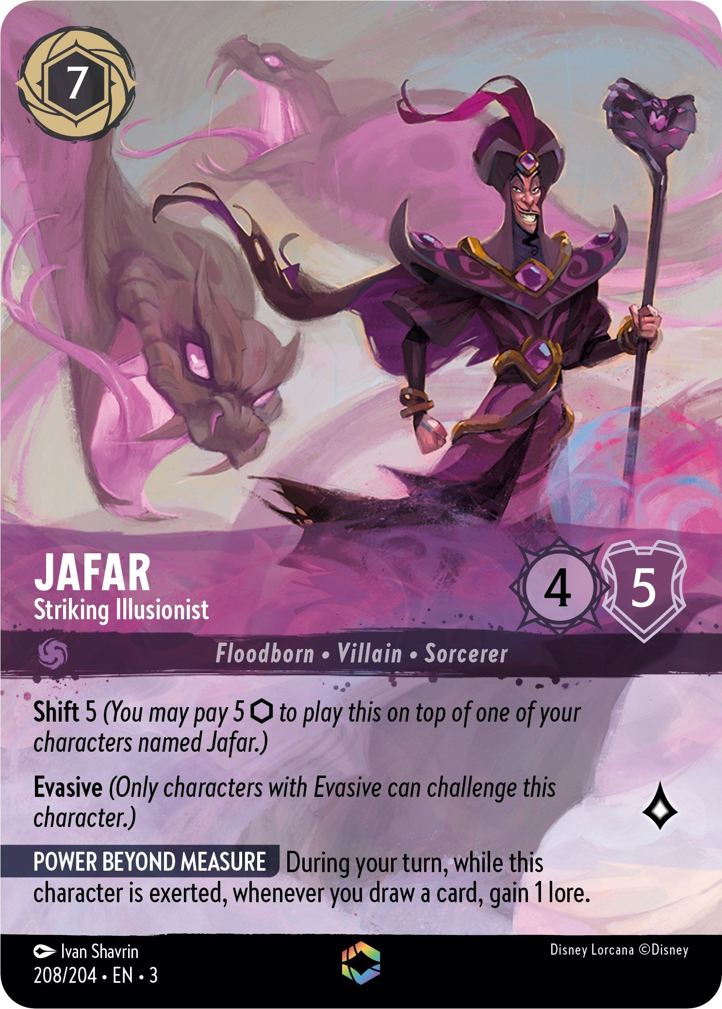 Jafar - Striking Illusionist (Enchanted) (208/204) [Into the Inklands] | Jack's On Queen