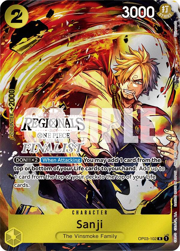 Sanji (Offline Regional 2024) [Finalist] (OP03-102) [One Piece Promotion Cards] | Jack's On Queen
